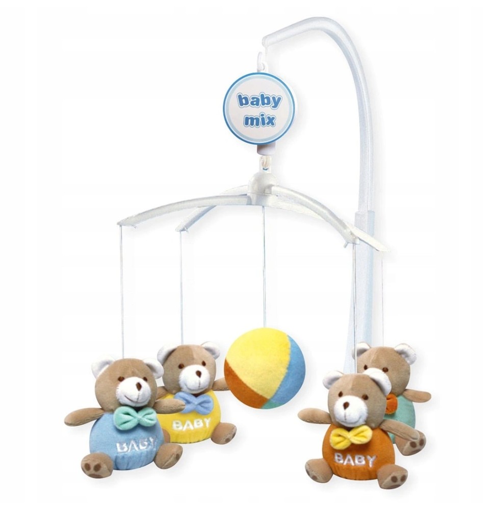 Baby Crib Mobile with Music Colorful Bears