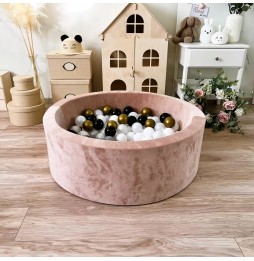 Velvet Dry Pool with Balls Beige 30x90 cm