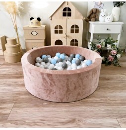 Velvet Dry Pool with Balls Beige 30x90 cm