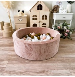 Velvet Dry Pool with Balls Beige 30x90 cm