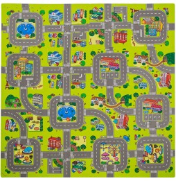 Mata piankowa puzzle miasto uliczki 120x120 cm