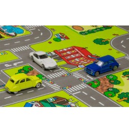 Mata piankowa puzzle miasto uliczki 120x120 cm