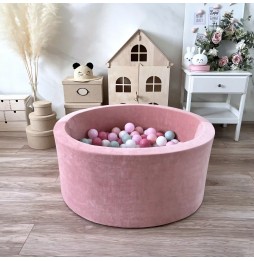 Velvet Pink Dry Pool with Balls 40x90 cm