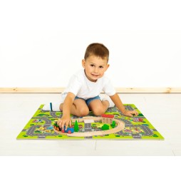 Mata piankowa puzzle miasto uliczki 120x120 cm