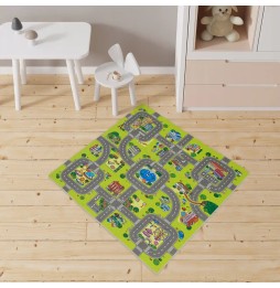 Mata piankowa puzzle miasto uliczki 120x120 cm