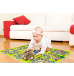Mata piankowa puzzle miasto uliczki 120x120 cm