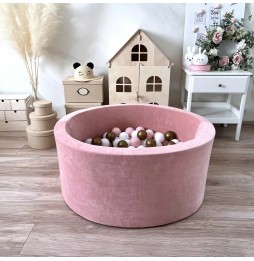 Velvet Pink Dry Pool with Balls 40x90 cm