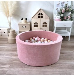 Velvet Pink Dry Pool with Balls 40x90 cm