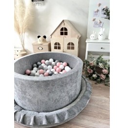 Gray Velvet Ball Pit 40x90 cm