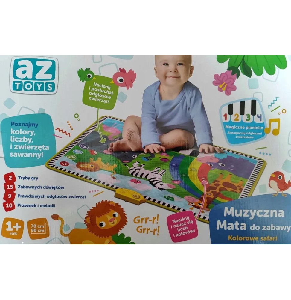 Musical Play Mat Colorful Safari for Kids