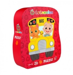 Puzzle dla dzieci, autobus cocomelon w ozdobnym pudełku