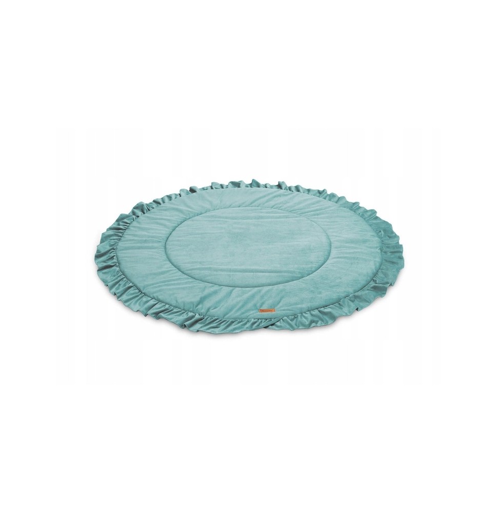 Infant Play Mat Ruffle Velvet Emerald Green