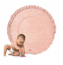 Velvet Ruffle Play Mat in Dusty Pink