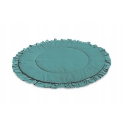 Infant Play Mat Ruffle Velvet Emerald Green