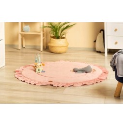 Velvet Ruffle Play Mat in Dusty Pink