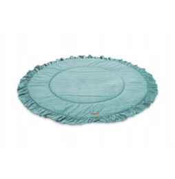 Infant Play Mat Ruffle Velvet Emerald Green