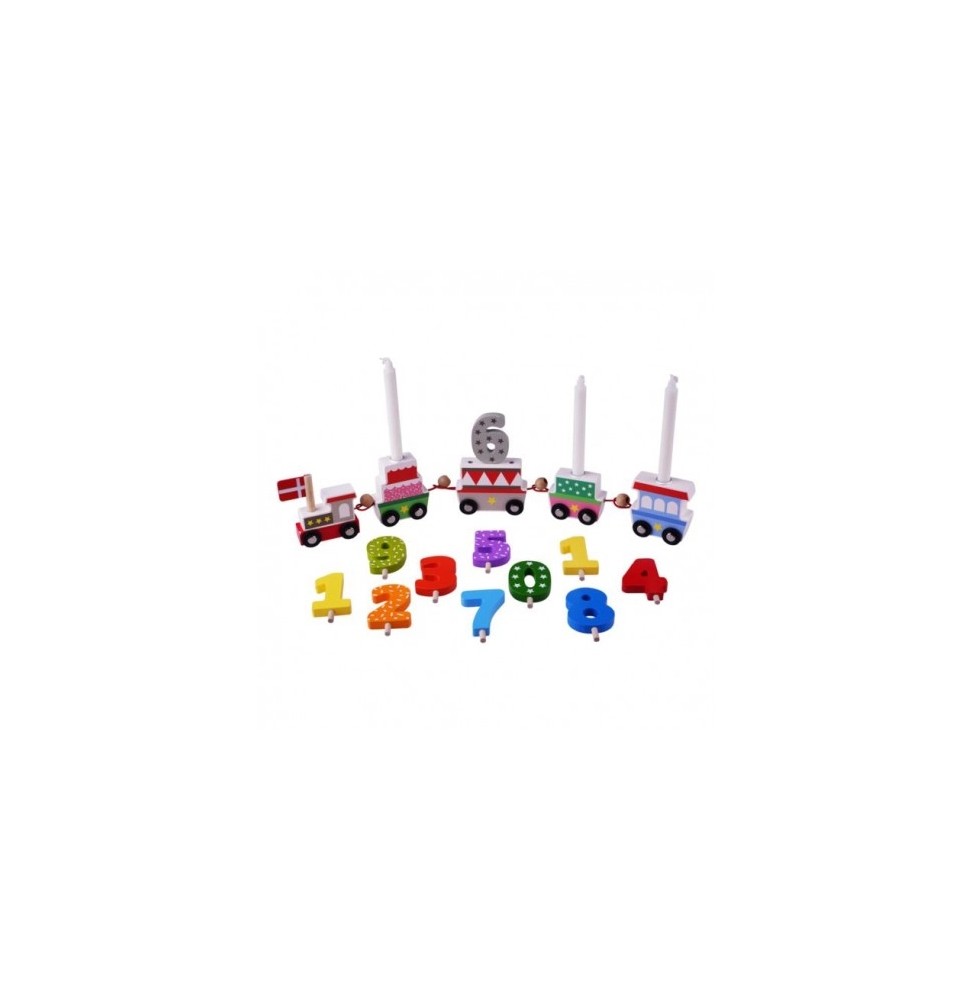 Wooden Birthday Train Set 18 Pieces