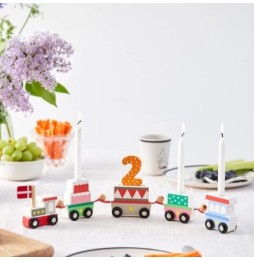 Wooden Birthday Train Set 18 Pieces