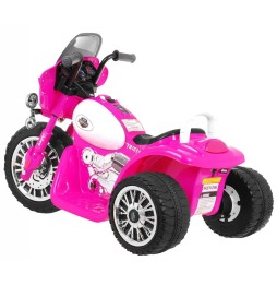 Pink Battery Chopper Motorcycle for Kids with Lights