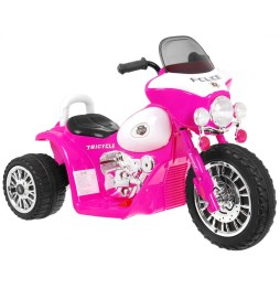 Pink Battery Chopper Motorcycle for Kids with Lights