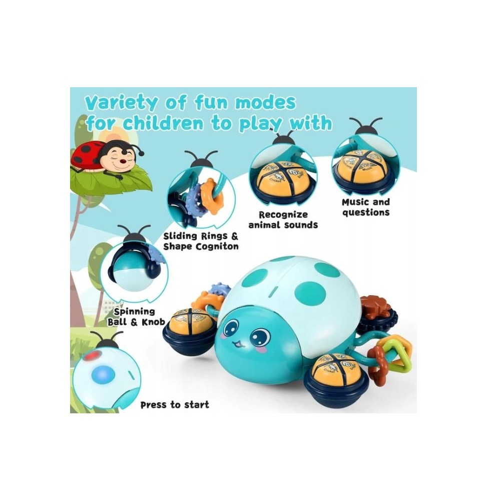 Interactive Ladybug Crawling Toy for Kids 6m+