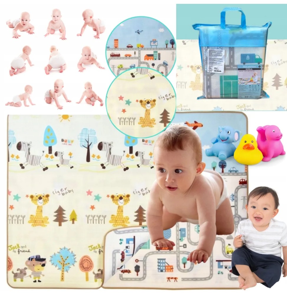 Double-Sided Educational Mat for Infants 150x180 cm