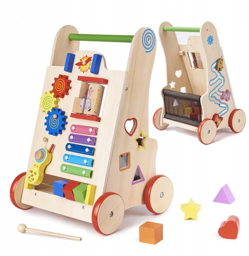 Wooden Educational Push Walker 6-in-1