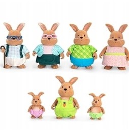 Li'l Woodzeez 7 Rabbit Figures