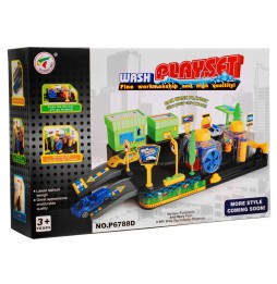 Kids Car Wash Playset with Moving Parts