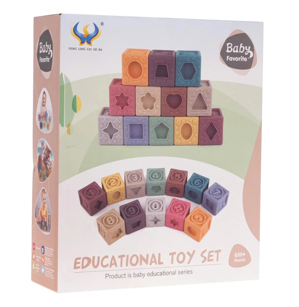 Set of 12 Sensory Dice for Babies