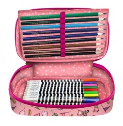 Expandable 4-Part Pencil Case with Accessories