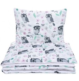 Cotton Bedding Set 80x100 cm Wise Owls