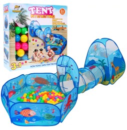 3in1 Play Area with Tent and Tunnel for Kids