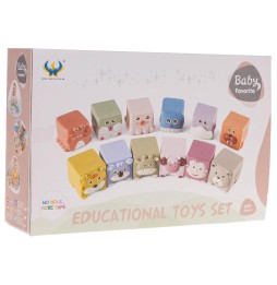 12-Piece Animal Sensory Cube Set