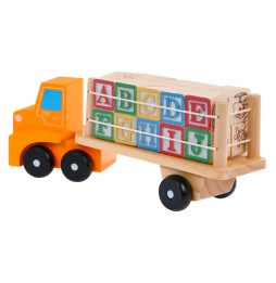 Wooden Truck with Educational Blocks for Kids