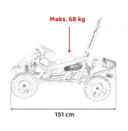 Gokart spalinowy mud monster czarny - wytrzymały pojazd