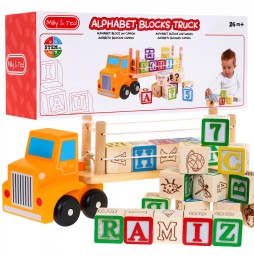 Wooden Truck with Educational Blocks for Kids