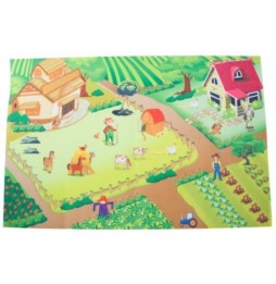 Ranch Mat with Cars 120x80 cm - Safe Play for Kids