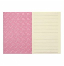 Medium Cat Notebook - Soft Cover, Pink and Cream