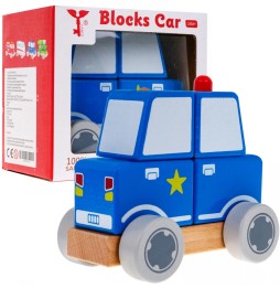 Wooden Police Car Toy for Kids Aged 2+