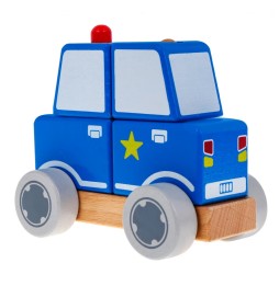 Wooden Police Car Toy for Kids Aged 2+