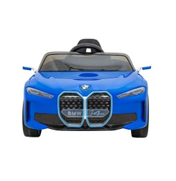 Mașină BMW i4 pentru copii - albastră cu telecomandă