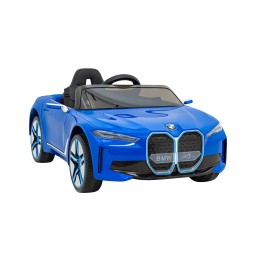 Mașină BMW i4 pentru copii - albastră cu telecomandă