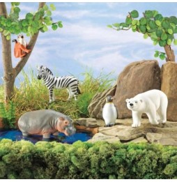 Figurine mari, animale de la grădina zoologică, set 5 buc.