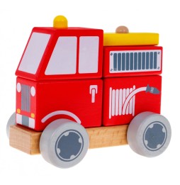 Wooden Fire Truck Toy for Kids Aged 2 and Up