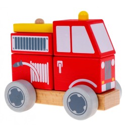 Wooden Fire Truck Toy for Kids Aged 2 and Up