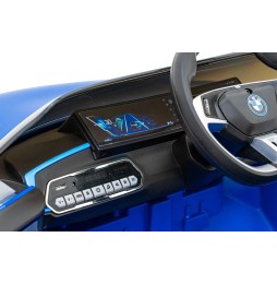 Mașină BMW i4 pentru copii - albastră cu telecomandă