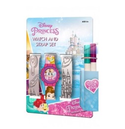 Ceas electronic Disney cu prințese, 2 brățări de pictat