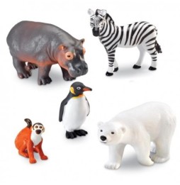 Figurine mari, animale de la grădina zoologică, set 5 buc.