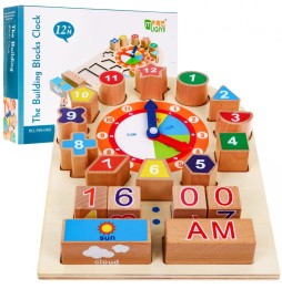 Wooden Learning Clock Board for Kids 12m+